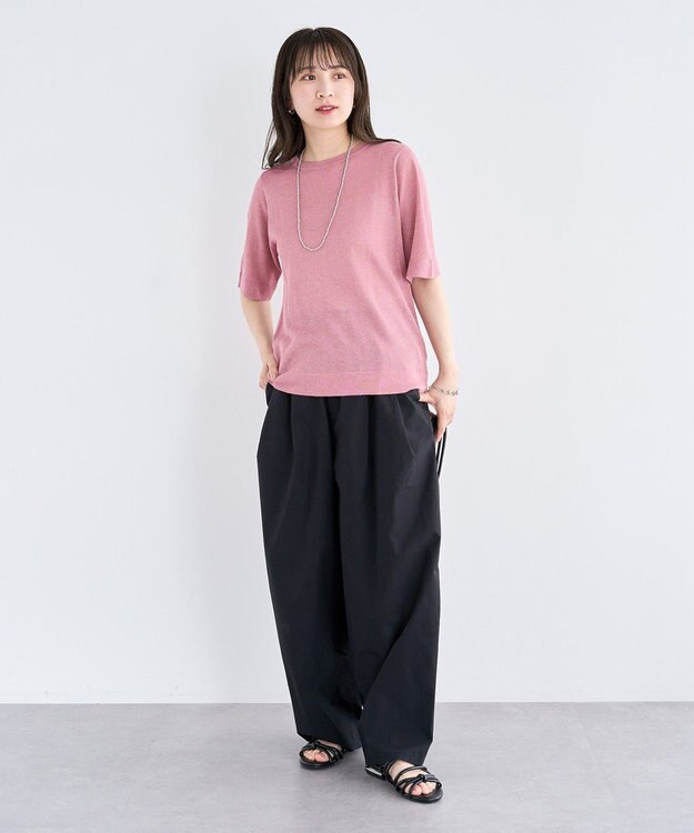 Green Parks ・Ｐｅｔｉｔ　Ｆｌｅｕｒ　ラメシアーニット Pink