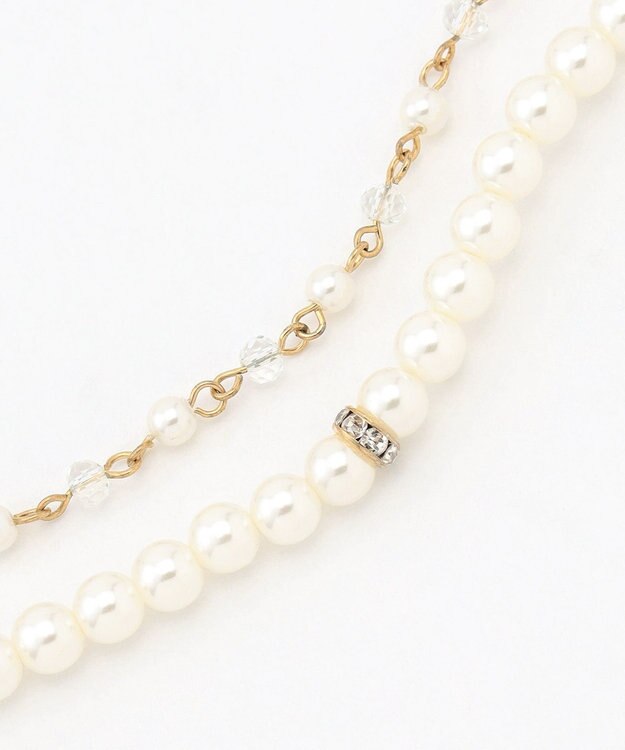 ANY SIS 2連パール調ストーン ネックレス キスカ