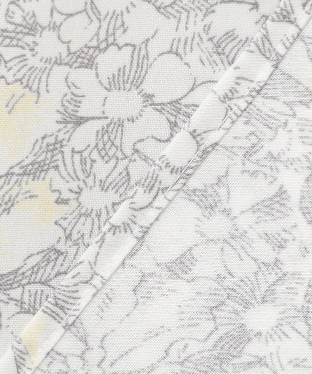 J.PRESS LADIES 【洗える】ポリエチレンスパンブロードフラワープリント ブラウス オフホワイト×イエロー系