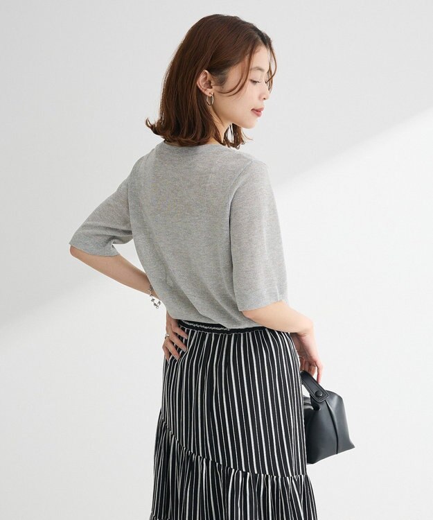 Green Parks ・Ｐｅｔｉｔ　Ｆｌｅｕｒ　ラメシアーニット Gray