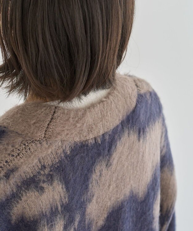 Green Parks アニマル柄カーディガン Charcoal Gray