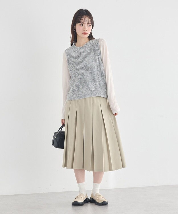 earth music&ecology クルーネックニットベスト Gray