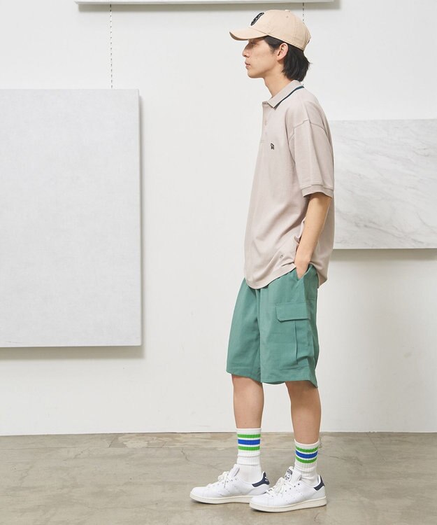 J.PRESS YORK STREET 【UNISEX】ブルドックワンポイント ポロシャツ ライトグレー系