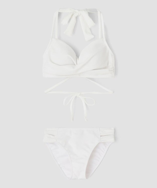 San-ai Resort（三愛水着楽園） 【San-ai Resort×PEACH　JOHNコラボ】【ナイスバディ水着】カシュクールワイヤービキニ　9M・11L　【San-ai Resort（サンアイリゾート）】 ホワイト