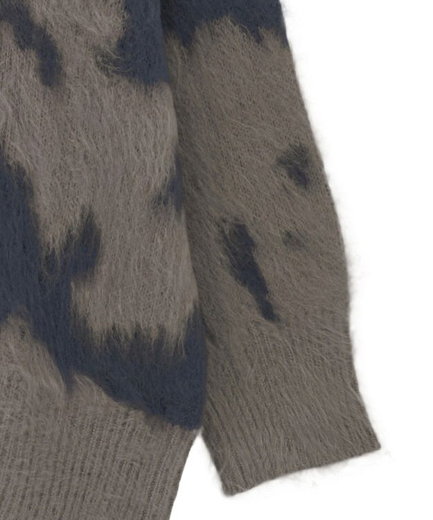 Green Parks アニマル柄カーディガン Charcoal Gray