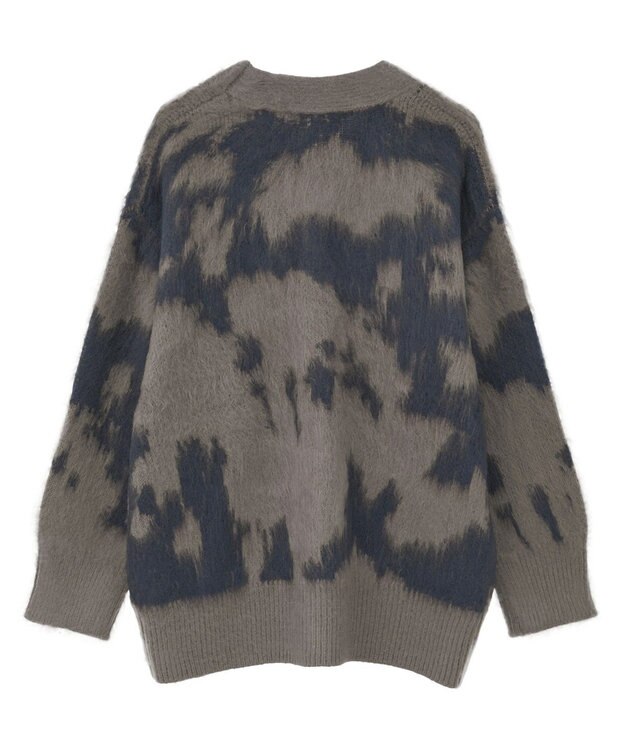 Green Parks アニマル柄カーディガン Charcoal Gray