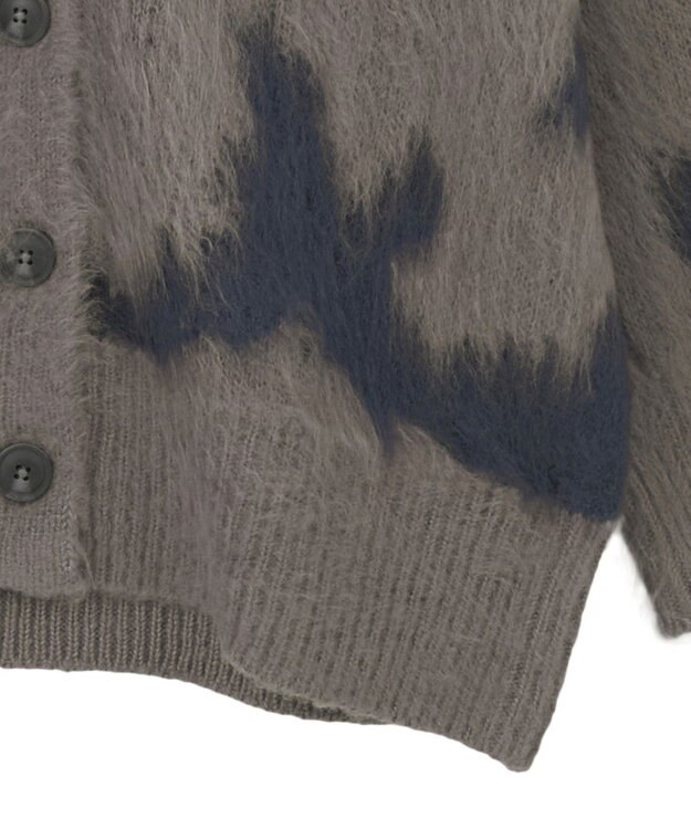 Green Parks アニマル柄カーディガン Charcoal Gray