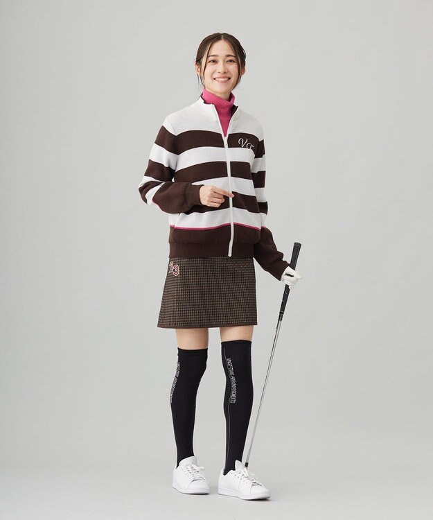 23区GOLF 【WOMEN】ガンクラブチェックプリントスカート ダークブラウン系3