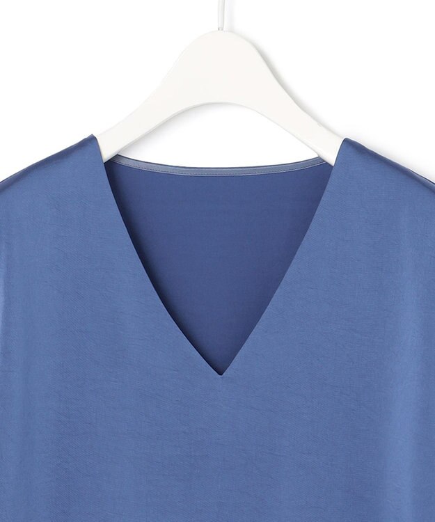 ICB 【WEB限定カラーあり・洗える】Calm Vネックブラウス スマルトブルー系