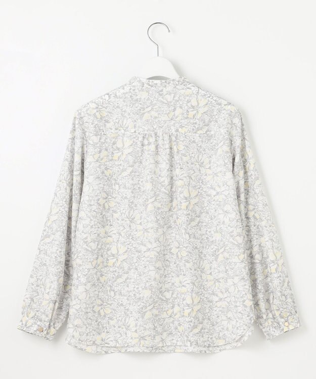 J.PRESS LADIES 【洗える】ポリエチレンスパンブロードフラワープリント ブラウス オフホワイト×イエロー系