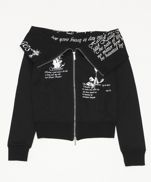 WEGO オフショルグラフィックスウェット ブラック