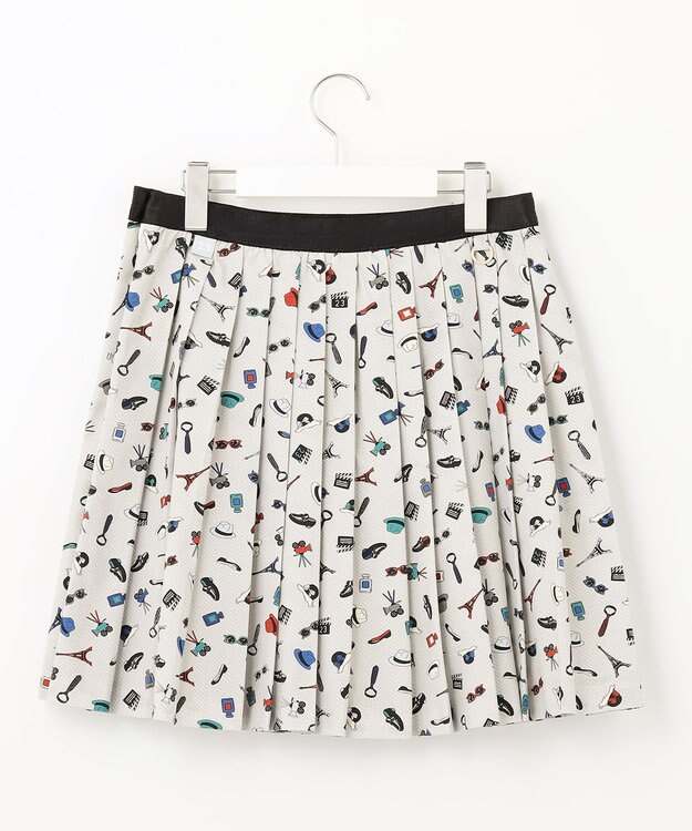 23区GOLF 【WOMEN】PARISモチーフプリント プリーツスカート ライトグレー系5