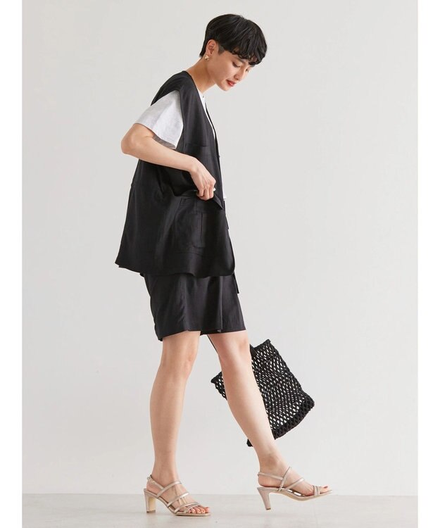 AMERICAN HOLIC リネンブレンドショートパンツ Black