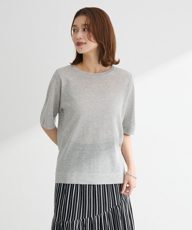 Green Parks ・Ｐｅｔｉｔ　Ｆｌｅｕｒ　ラメシアーニット Gray