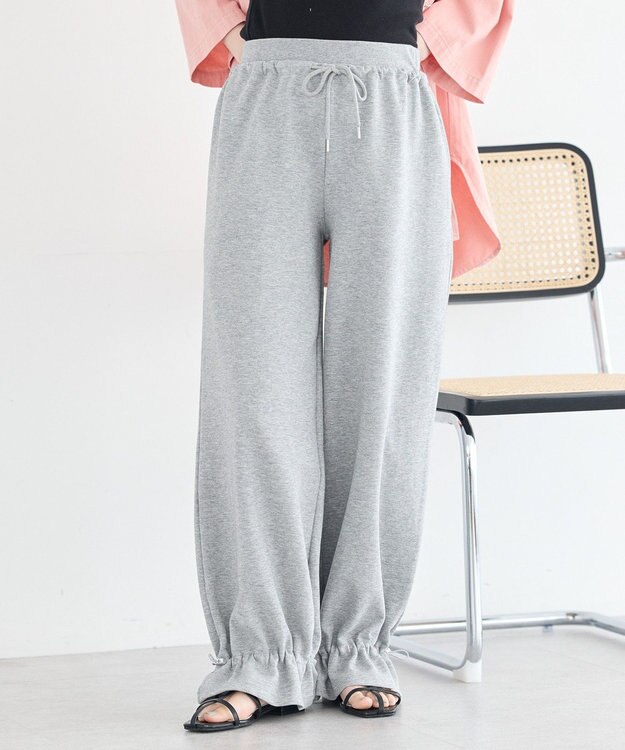 earth music&ecology 裾ドロストスウェットパンツ Gray Mixture
