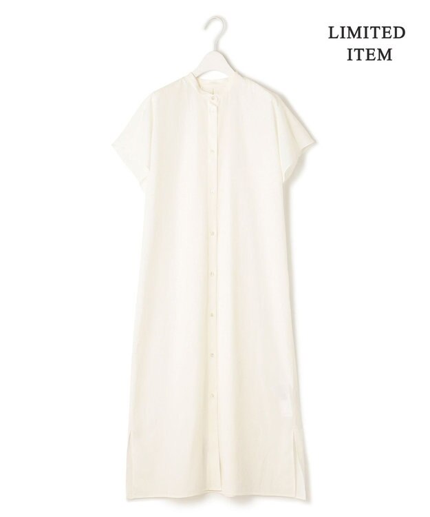 ICB 【WEB限定・洗える】 バンドカラーワンピース オフホワイト系