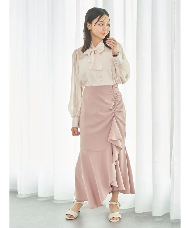 earth music&ecology 切り替えラッフルスカート Dark Pink