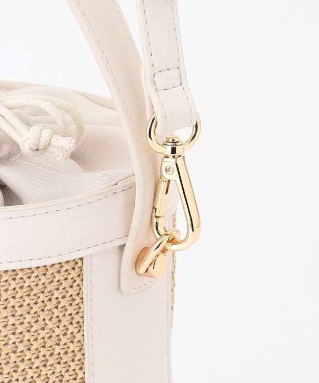 組曲 マテリアルコンビバケットバッグ アイボリー系