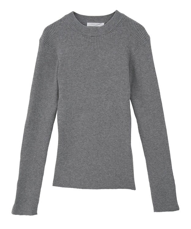 Green Parks もちやわ袖口釦リブニットプルオーバー Gray