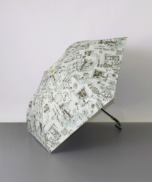 AURORA 【 Beaurance （ビューランス）】サマーシールド プリント夢が棲む場所　晴雨兼用傘（折りたたみ傘） ミントグリーン