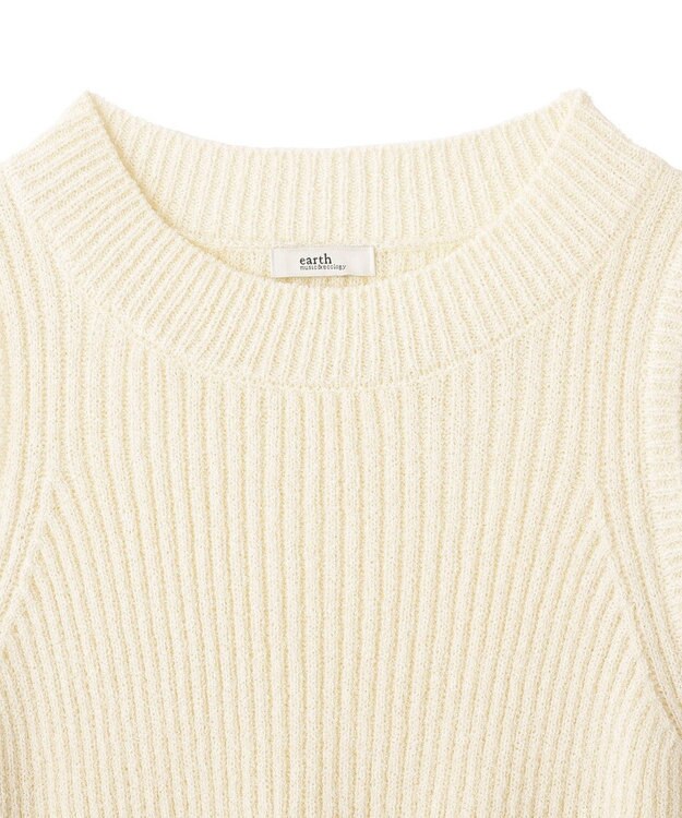 earth music&ecology クルーネックニットベスト Ivory