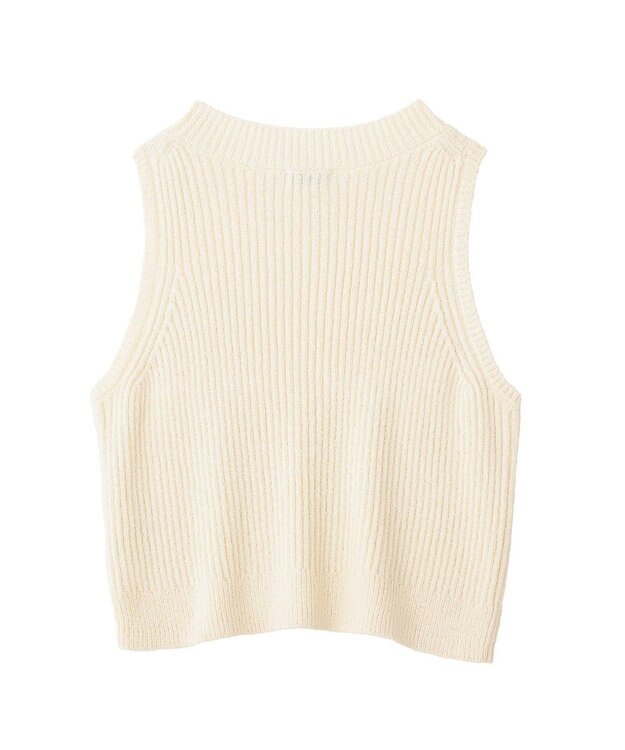 earth music&ecology クルーネックニットベスト Ivory
