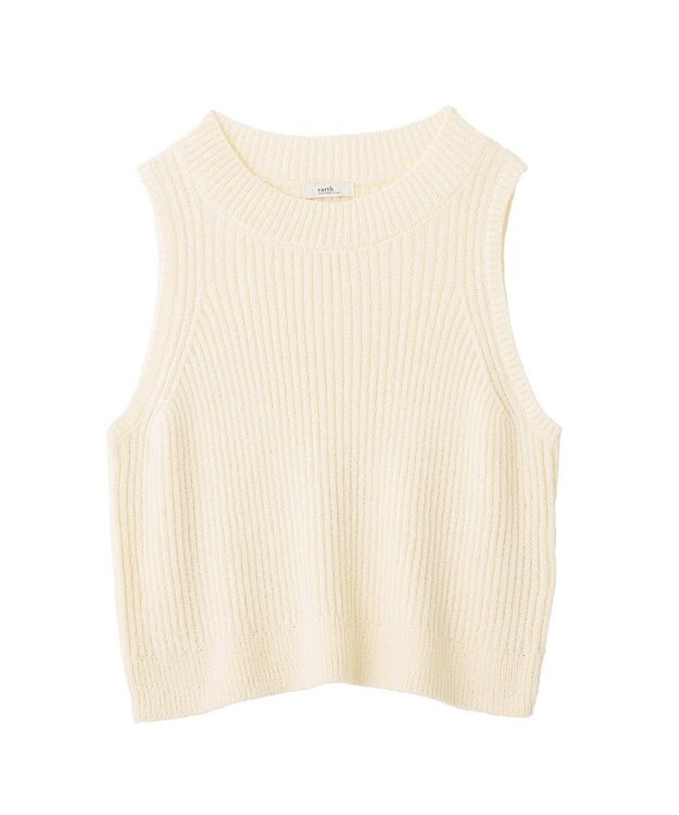 earth music&ecology クルーネックニットベスト Ivory