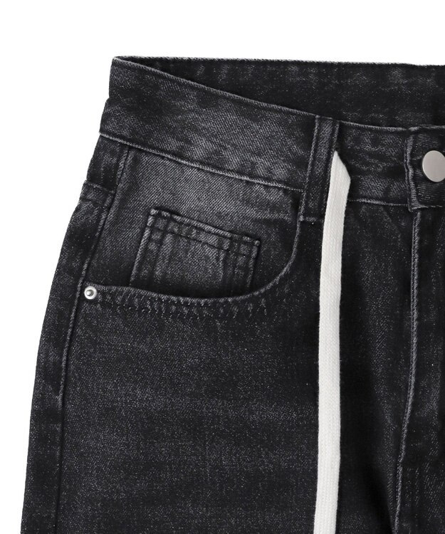 WEGO ドロストコードデニムパンツ ブラック