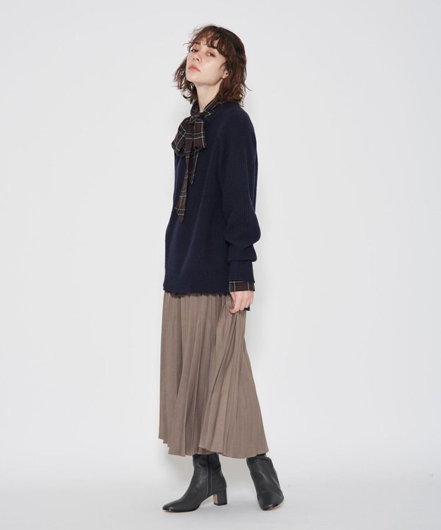 J.PRESS YORK STREET 【UNISEX】畦クループルオーバー ニット ネイビー系