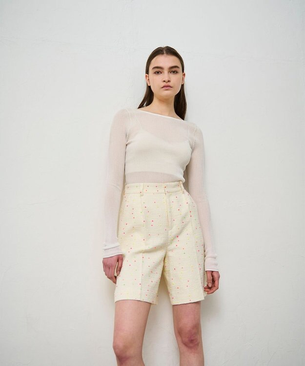 GRACE CONTINENTAL ネオンドットジャガードパンツ キナリ