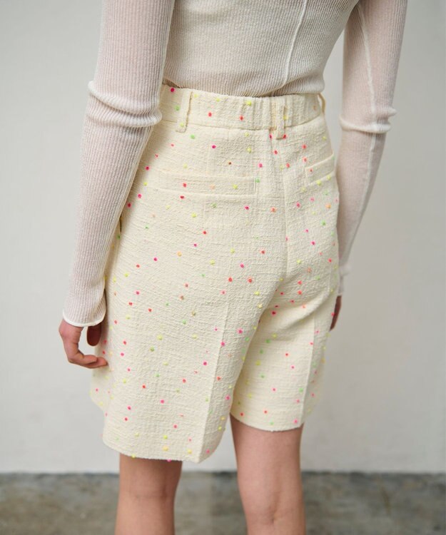 GRACE CONTINENTAL ネオンドットジャガードパンツ キナリ