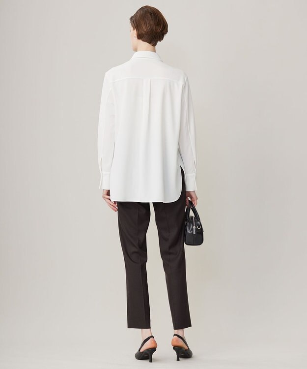 ICB 【洗える】プロヴィスウールツイル スティックパンツ チャコール系