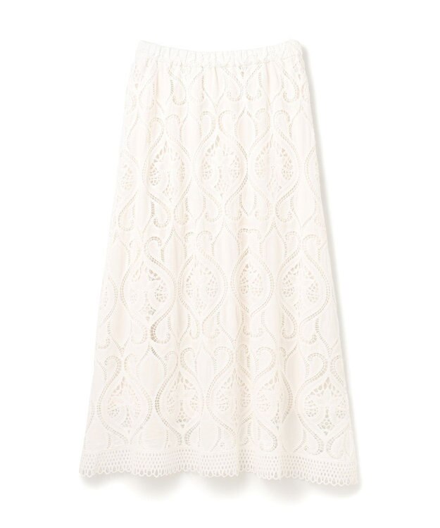 GRACE CONTINENTAL エンブロイダリーロングスカート ホワイト
