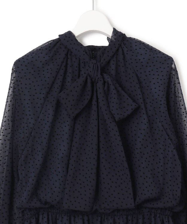 23区 S 【APPLAUDIR】シアードットフロッキー ドレス ネイビー系