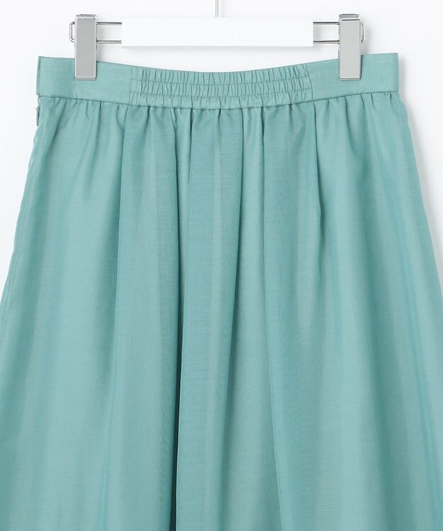 J.PRESS LADIES 【洗える】ブライトスパンボイルAタック スカート グリーン系