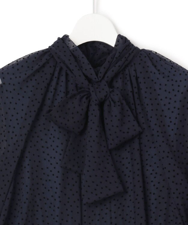 23区 S 【APPLAUDIR】シアードットフロッキー ドレス ネイビー系