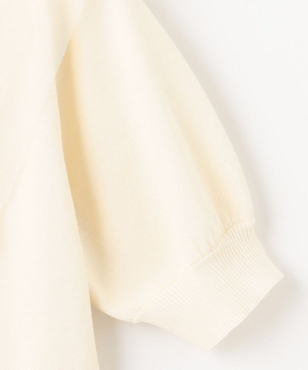 Feroux 【ご好評につき今季も登場！】チュールコンビパフスリーブ ニット アイボリー系