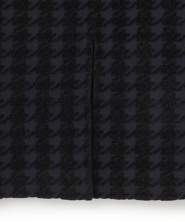 ICB 【洗える】ハウンドトゥースパターン ニットスカート ネイビー系