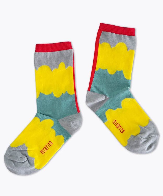 nitorito 【UNISEX】米沢オリジナル柄 ice monster 靴下 gray