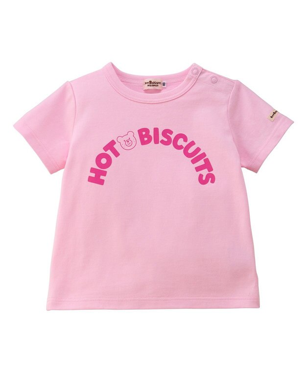 MIKI HOUSE HOT BISCUITS 【70-120cm】ロゴシリーズ 半袖Tシャツ ピンク