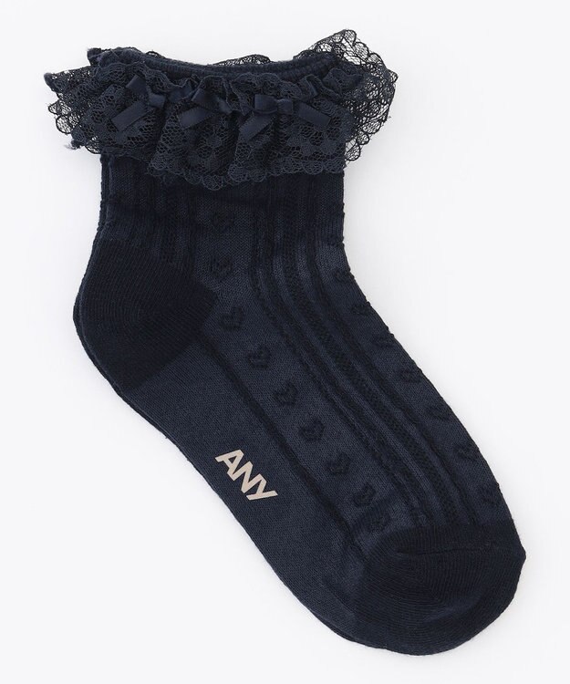 ANY KIDS レースショートソックス ネイビー