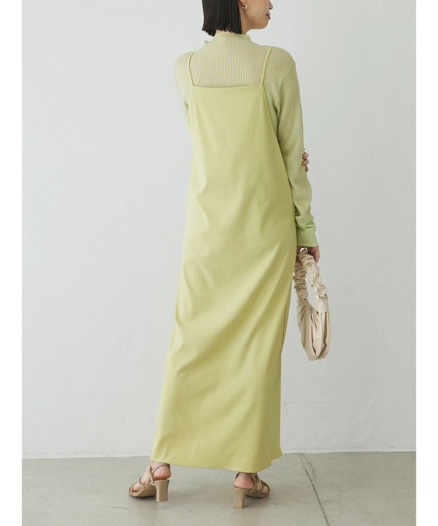 Green Parks AnriettMusee ラメ切替スリーブリブシアーニット Lime Green