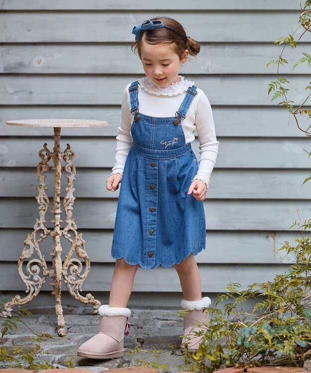 ANY KIDS 襟リボンカットソー エクリュ