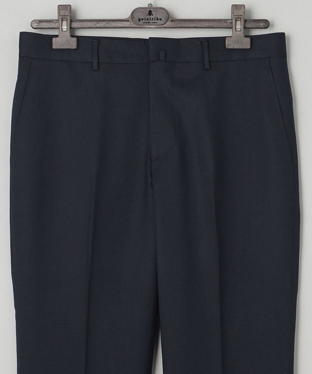 GOTAIRIKU ロングセラー【洗える/折り目加工/シワになりにくい/ウエストアジャスター】ウォッシャブル サマーウール100％パンツ_定番色(ノータック)23/24年モデル ネイビー系