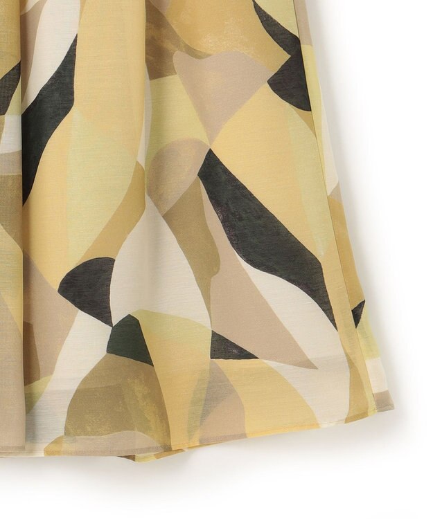 23区 S 【洗える】Pilatプリント ギャザー スカート イエロープリント