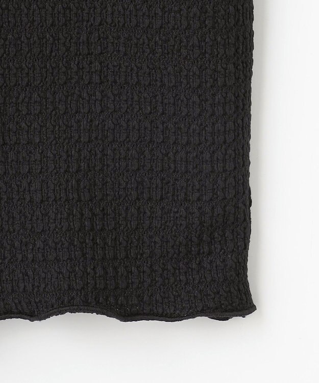 Feroux 【洗える】レーシージャガード カットソー ブラック系