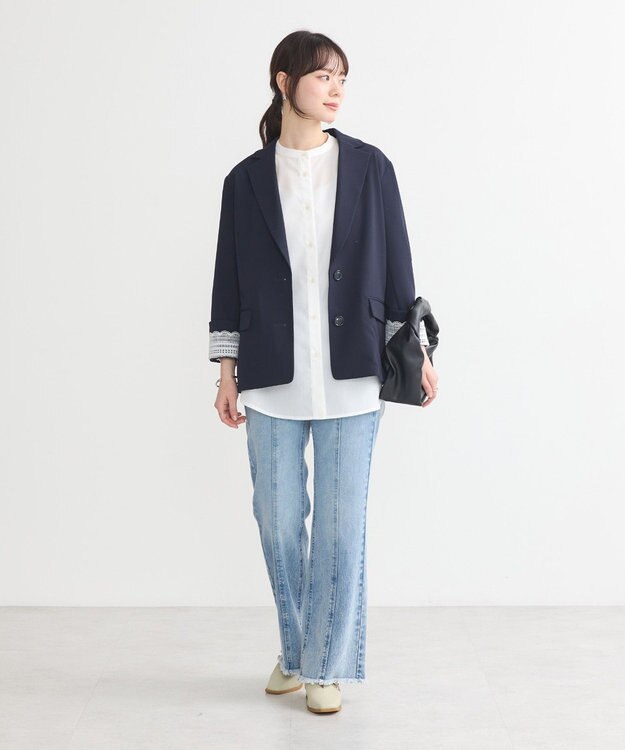 earth music&ecology シングルテーラードジャケット ネイビー