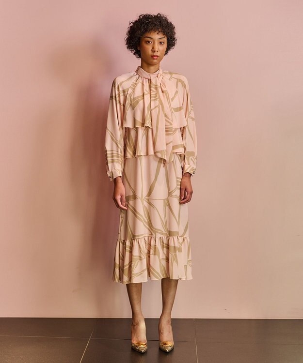 GRACE CONTINENTAL キカラッフルレイヤードワンピース ピンク