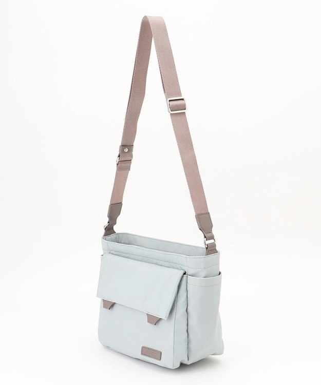 Y'SACCS ダブルタブ　トラベルショルダーバッグ ライトグレー