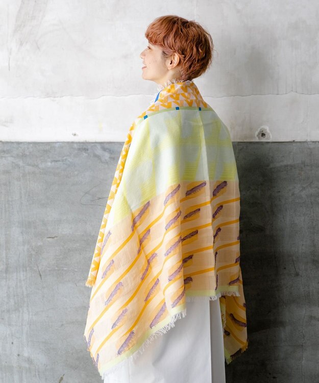 POLS コットン・キュプラ FUSAスカーフ オレンジ